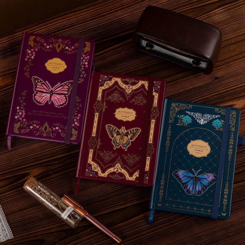 TIEFOSSI Butterfly Journals for Women Men, College Ruled Journals for