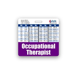 Occupational Therapist Badge Buddy Horizontal w/Height & Weight Conversion Charts (Standard, Purple)