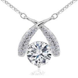 Maison Dianie Moissanite Necklace for Women 925 Sterling Silver Moissanite and Cubic Pendant for Birthday, Ceremony, Wedding, Valentine's Day, Sterling silver made of 925 sterling silver moissanite