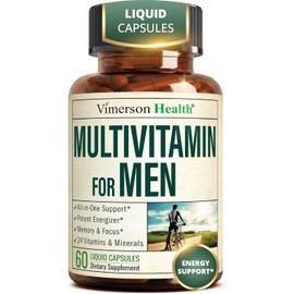 Multivitamin for Men – Essential Mens Multivitamins & Multiminerals 60 Liquid Capsules with Vitamin B12, A, D, C, Zinc, Magnesium & More for Total Body Wellness – 29 Key Nutrients & Vitamins for Men