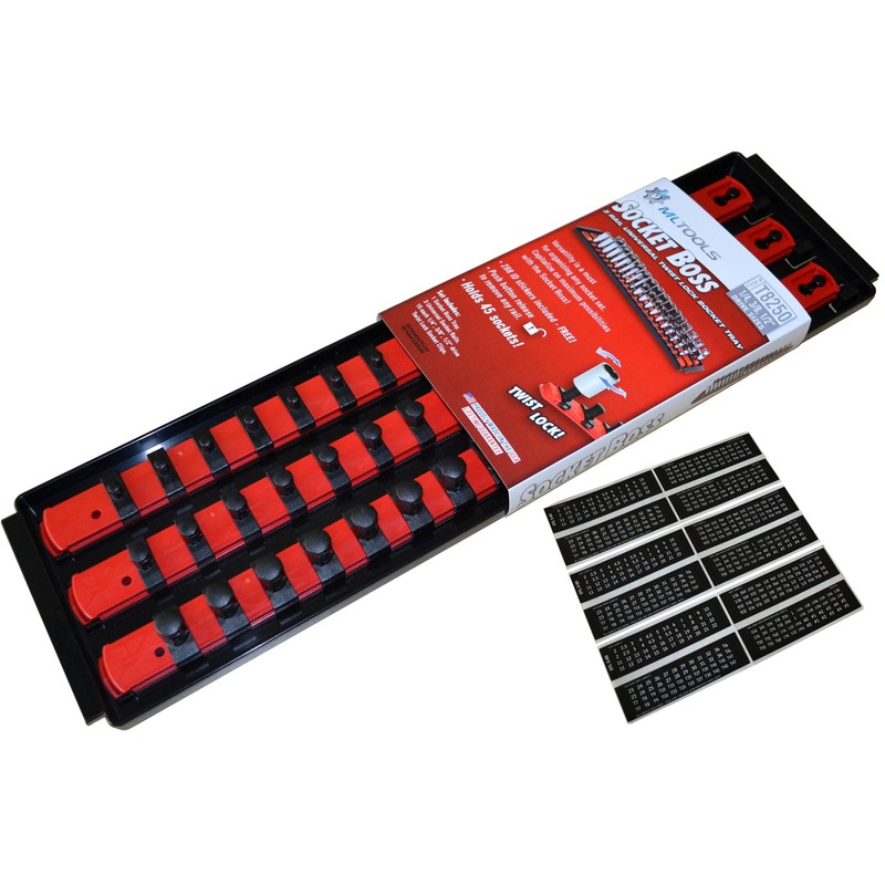MLTOOLS Socket Organizer - 45 Pieces Universal Twist-Lock Clips to
