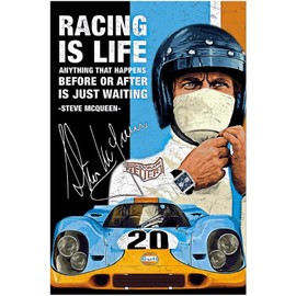 Steve McQueen - Racing is Life - Vintage Auto Racing Poster-24 x 36 Inches