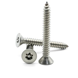 Hippo Hardware No.12 (5.5mm X 38mm) Countersunk Security Wood Screws Torx Anti Tamper Vandal Self Tapping A2 Stainless Steel (Pack of 20)