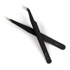 Eyelash Extension 1-set of ESD Black Straight & Curved Tweezers