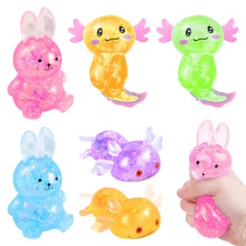 ARONRAVE Axolotl Toy 6 Pieces Sensory Toy Autism Axolotl Squeeze Toy Sensory Toy Autism Squeeze Toy Anti-Stress Toy