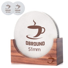 DBROUND Puck Screen 51mm - 2 Packs Reusable Espresso Puck Screen with Wooden Stand, 316 Stainless Steel Puck Screen for Espresso Portafilter, Professional Tool for Espresso Portafilter Filter Basket