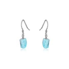 Larimar Raw Nugget Earrings in Stainless Steel