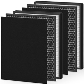 IC-4524 Replacement Filter Compatible with InvisiClean Claro IC-4524 Air-Purifier, 2* HEPA Filter、2*Honeycomb Activated Carbon Filter ＆ 2* Activated Carbon Pre-Filters