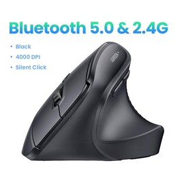 UGREEN Vertical Mouse Bluetooth 5.0 & 2.4G Wireless Ergonomic Mouse with 5 Buttons, 4000 DPI, Balck & Pink Ergonomic Mouse Compatible with PC/Laptop-Deals for You:_Black-Bluetooth 5.0+2.4G Model