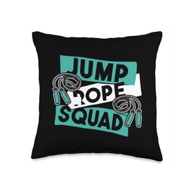 Fitness Jump Rope Gear Apparel Gifts For Beginners Squad Skipping Speed Jump Rope Throw Pillow, 16x16, Multicolor
