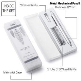 Mr. Pen - 0.7mm Mechanical Pencil with Case, Metal Drawing Pencils