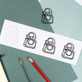 4 x Small 50mm 'Toy Poodle in a Handbag' Transparent/Clear Sticker Decals for Windows/Cars/Walls (DC00128864)