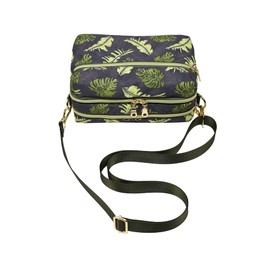 YANAIER Crossbody Bag for Women Multi-Zipper Pocket Shoulder Bag Messenger Bag Waterproof Nylon Crossbody Purse Handbag Maple leaf