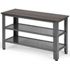 Julimoon 3-Tier Shoe Bench - Retro Metal Shoe Storage with