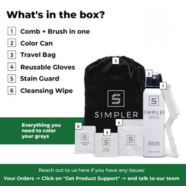 Simpler Hair Color for Men Kit for Full Gray Coverage - Brown Black Hair Dye Foam for Men w/Aloe Vera, Avocado Oil & More - Effortless, Natural Look for 100% Gray Hair Coverage and Beard Dye