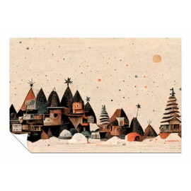 Tiny Christmas Town Unframed Poster Print, Pictures for Home Walls, Bedroom, Living Room & Bathroom Decor 31x20cm (12x8in)