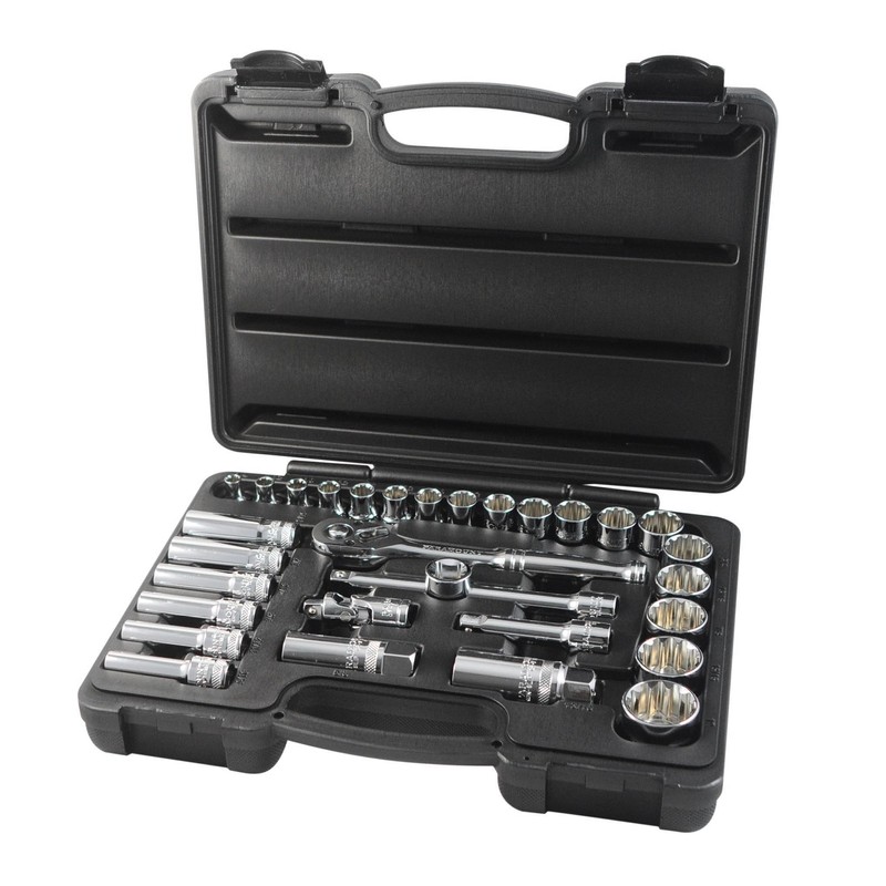 Paramount 31-Piece Inch/SAE 12-Point Standard Socket Set, 1/4" to 1"