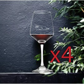 Unmarked Seal Wine Glasses x4 Premium 12 Oz Personalize Ocean Beach Animal Gift NEW
