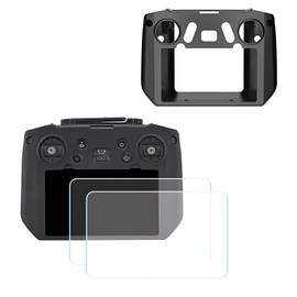 ZWLLKJGS DJI RC Pro Silicone Protective Cover+HD Screen Tempered Films for DJI Mini 3 Pro/Mavic 3 Pro/Mavic 3 Cine/DJI Air 2s DJI RC Pro Controller Protective Case(Black)