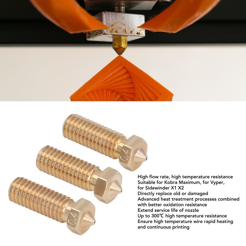 3Pcs Volcano Nozzle Kit Set Brass High Speed Print Head