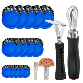 35PCS Flat Tire Repair Kit Car Tire Patch Kit Heavy Duty Tire Repair Tool Car Tire Repair Kit,30pcs Tire Patches 32mm/42mm/58mm with Tire Patch Roller Tire Inner Liner Scraper for Car Motorcycle Bike
