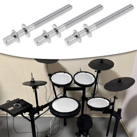 Create idea 5 Stück M5 X 50 Mm Trommel-Spannstangen Felgen-Spannstange Bassdrum-Ersatz-Spannschrauben mit Unterlegscheiben Kompatibel mit Yamaha-Trommeln Und Mehr Silber