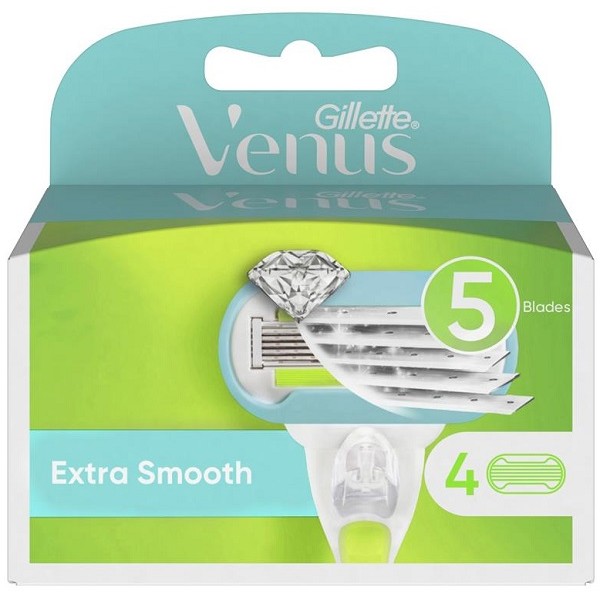 Gillette Venus Extra Smooth 5 Blades Cartridges - 4 Pack
