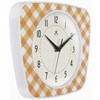 Infinity Instruments LTD. Plaid Trapezium Wall Clock, Orange, 9.25" x
