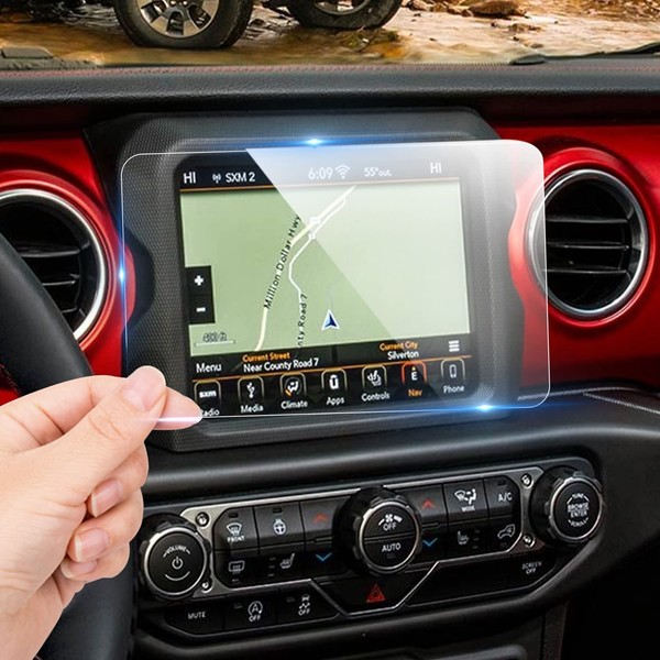8.4 inch Tempered Glass Jeep Wrangler JL New Navigation Special Edition Tempered Glass Film LCD Protective Film for Car Navigation and Car Audio LCD Protective Film JL Type Japanese Asahi Glass High