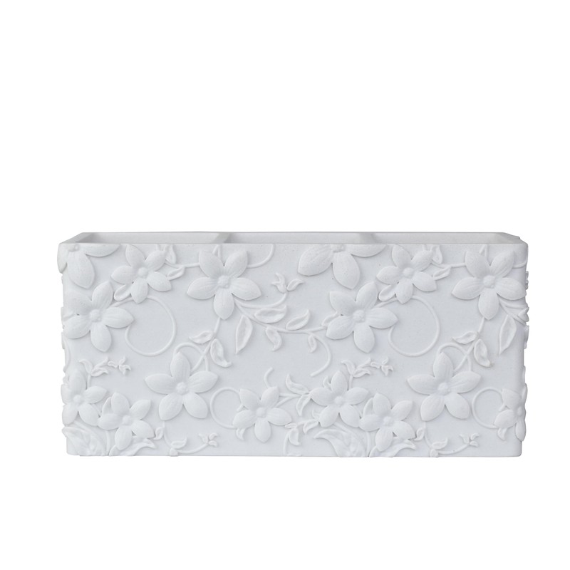 WHITE FLORAL BATHROOM TRAY for COUNTERTOP organizer for bathroom