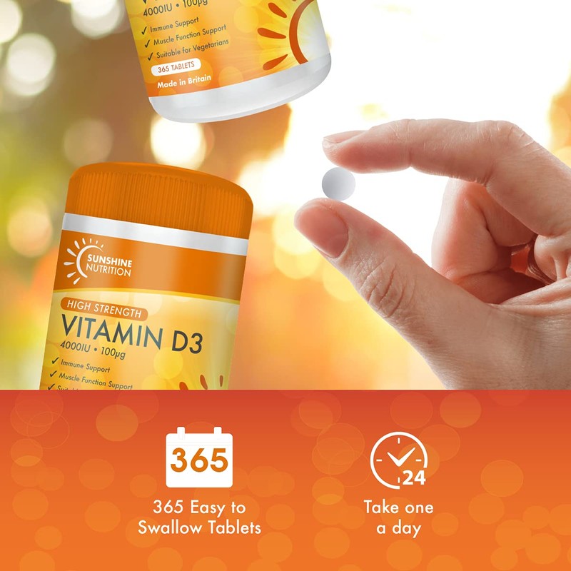 Vitamin D3 Tablets - Maximum High Strength D3 4000IU -