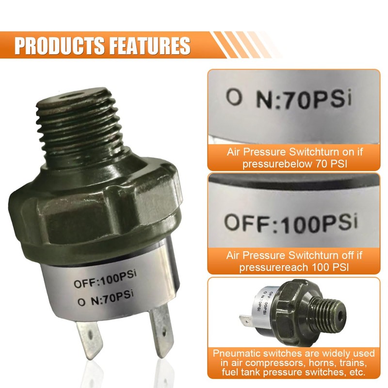70-100 PSI Air Pressure Switch, 1/4" NPT Thread Air Compressor