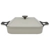 Dr.HOWS Ceramic Non-Stick Coating Square Grill Pan with Lid (Cream)