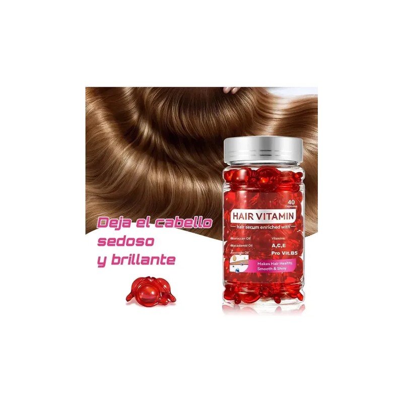 Cápsulas Vitaminas Cabello Reparación Brillo