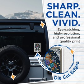 (2 Pack) Drama Queen Skull Stickers - Skull Flower Crown Stickers - Day of The Dead Stickers - 5" On Longest Side - Sticks to Smooth Flat Surfaces - Made in USA - BMCS4630