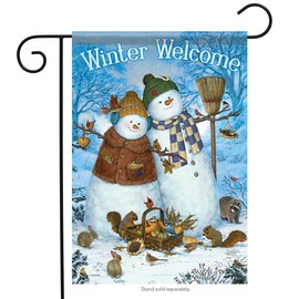 Carson Home Accents Snow Couple & Friends Trends Classic Garden Flag