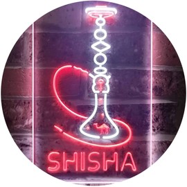 ADVPRO Hookah Shisha Shop Home Room Man Cave Décor Dual Colour LED Bar Light Neon Light Advertising Neon Sign White & Red 210 x 300 mm st6s23-i3208-wr