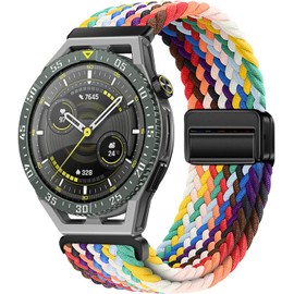 KUWAI Magnética Correa Compatible para Huawei Watch GT 3 SE Solo Loop Correa, 22MM Correa de Nailon Ajustable Suave, para Mujeres y Hombres, Pulsera