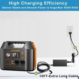 GRNPOWCN 19V 65W AC Adapter Charger for EnginStar R300 R350 & Westinghouse iGen300s Portable Power Station 300W/296Wh 350W/296Wh Battery Bank Solar Generator Power Supply Cord Cable Plug