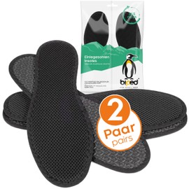 biped 2 Paar Aktivkohle Einlegesohlen - Für hygienische Frische auch im Sport- und Arbeitsschuh - Einlagen gegen Schweißfüße – handwaschbar z1017(43)