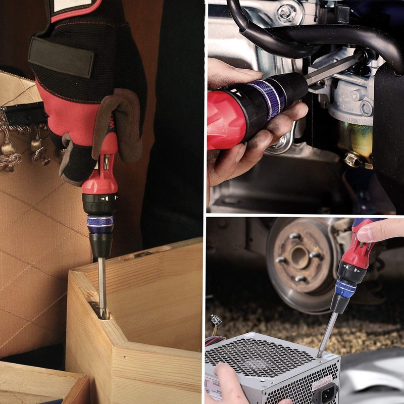 WORKPRO 12-in-1 Ratcheting Multi-Bit Screwdriver Set, Quick-load Mechanism Screwdriver with