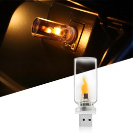 GSOWO - Luz ambiental LED USB para interior del coche, luz ambiental con control táctil, mesita de noche, tira de luz LED transparente para coche, camping, fiesta, luz ámbar de baja potencia, 1 unidad