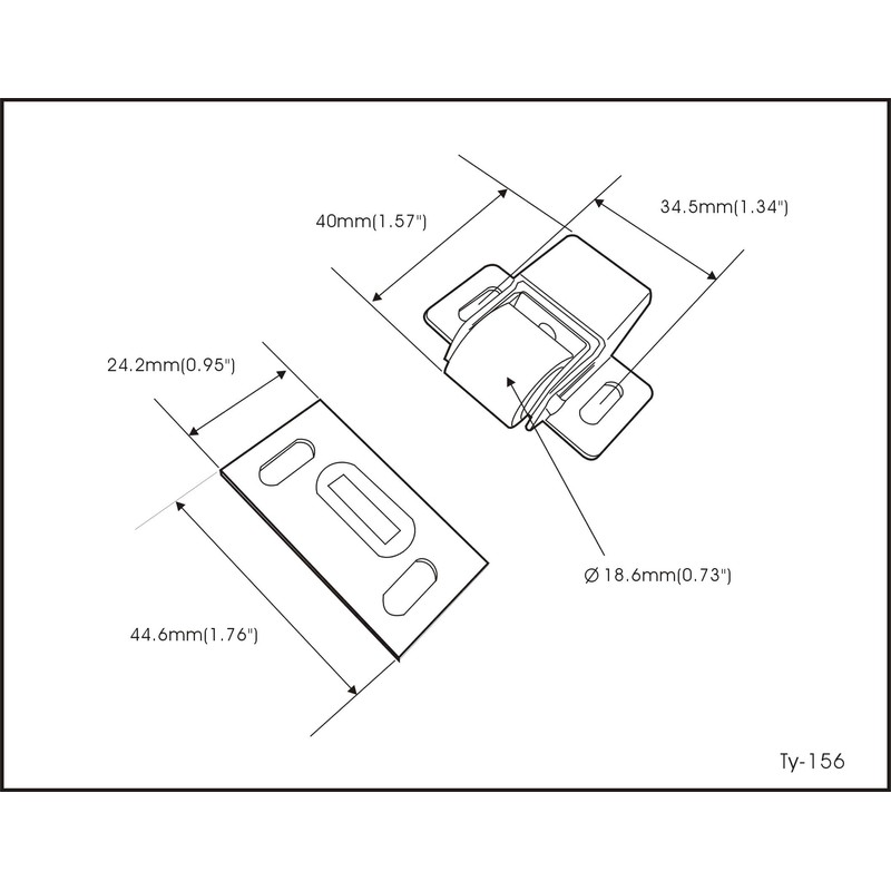 QCAA Heavy Duty Large Jumbo Roller Catch Latch for Closet
