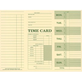 Employee Attendance Weekly Time Card (Pack of 50)