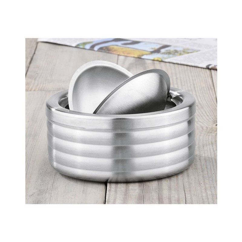 Ashtray with Lid Stainless Steel Wind Ashtray Folding Storm Ashtray