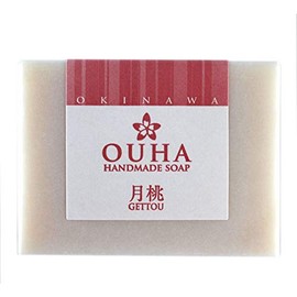 OUHA Soap Large (Moon Peach) x 6 Pieces, Made with Okinawan Moon Oil and Deep Ocean Water, Synthetic Coloring and Preservatives Free of Additives, Facial Wash Stone
