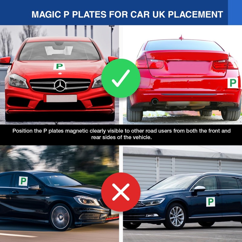 ARVO Magnetic P Plates for Cars - Pack of 2