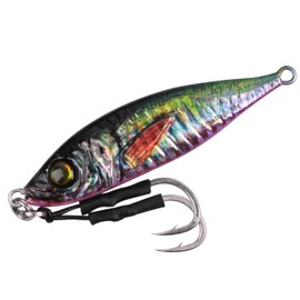 Slow Pitch Jigs Saltwater Fishing Lures Sinking Metal Jigs 3D Colors Lead Fish Jigging Lures with Butterfly Assist Hooks 4D Printing Lures for Offshore Deep Sea Tuna Yellowtail Kingfish (Tape D-80g)