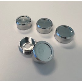 Set of 4 License Plate/Frame Screw & Bolt Covers/Caps for Car Truck SUV in Neo Chome, Chrome, Black, or Silver (Chrome)