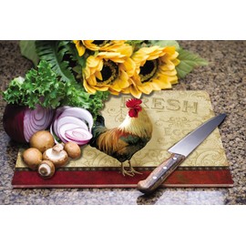 CounterArt Farm Fresh Glass Cutting Board, 8 by 12-Inch